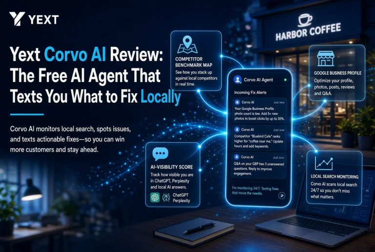 Yext Corvo AI Review: The Free AI Agent That Texts You What to Fix Locally