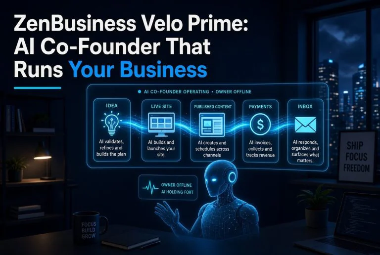 ZenBusiness Velo Prime: AI Co-Founder That Runs Your Business