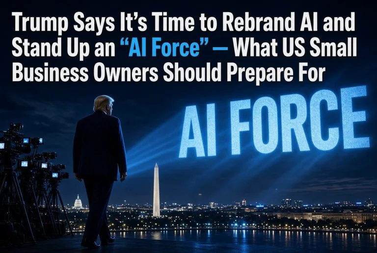 Trump Says It’s Time to Rebrand AI and Stand Up an “AI Force” — What US Small Business Owners Should Prepare For
