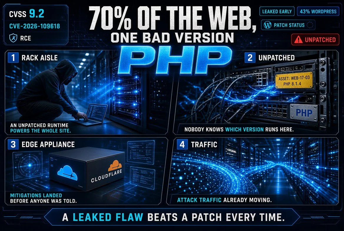 PHP vulnerability CVSS 9.2 exposing 70 percent of the web